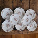 Porcelain dessert plates with bird decoration – Gressey 50s