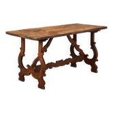 Old refectory table in walnut, Italy, 20th century