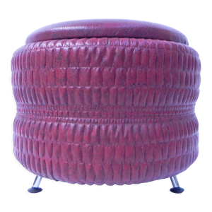 Pouf vintage sur 3 pattes