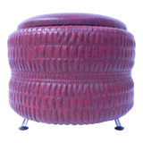 Pouf vintage sur 3 pattes