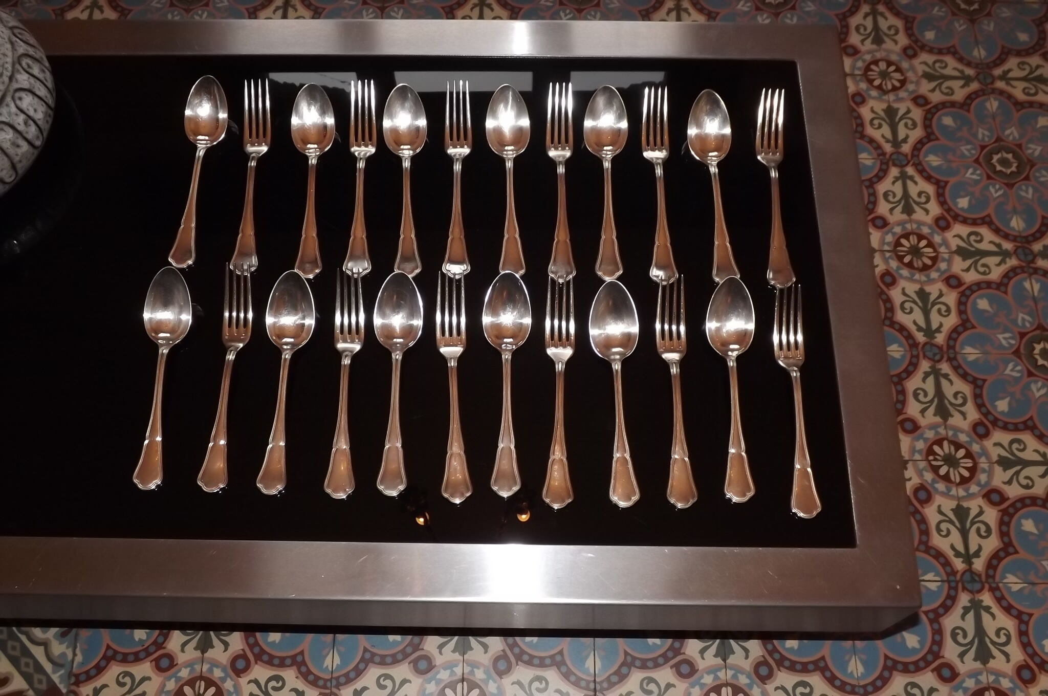 24 cutlery forks and spoons ercuis 20th