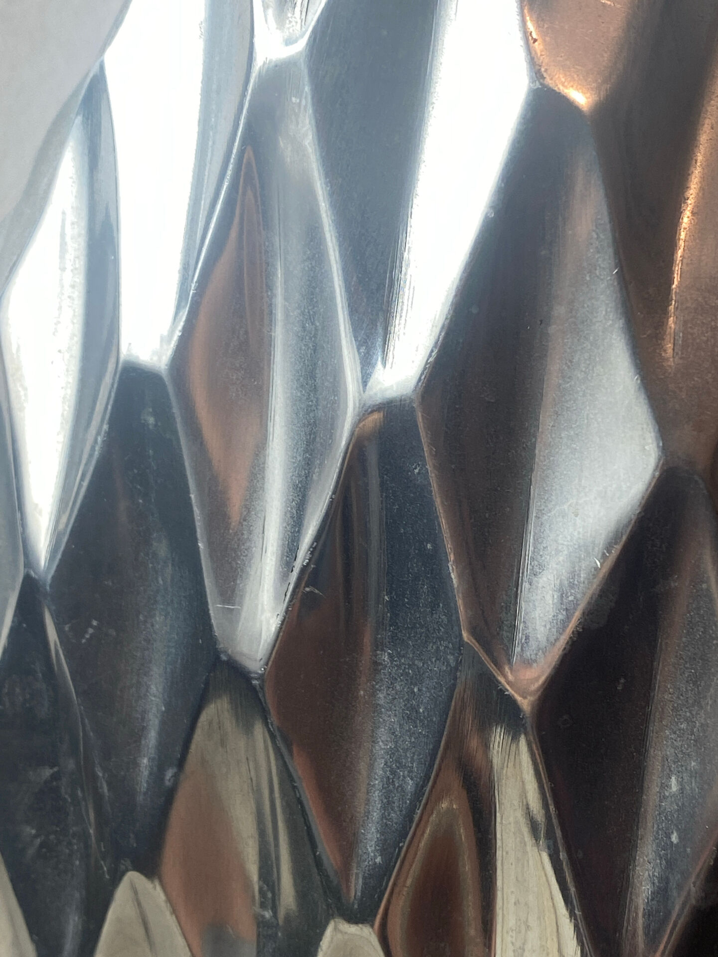 Brushed aluminium vase