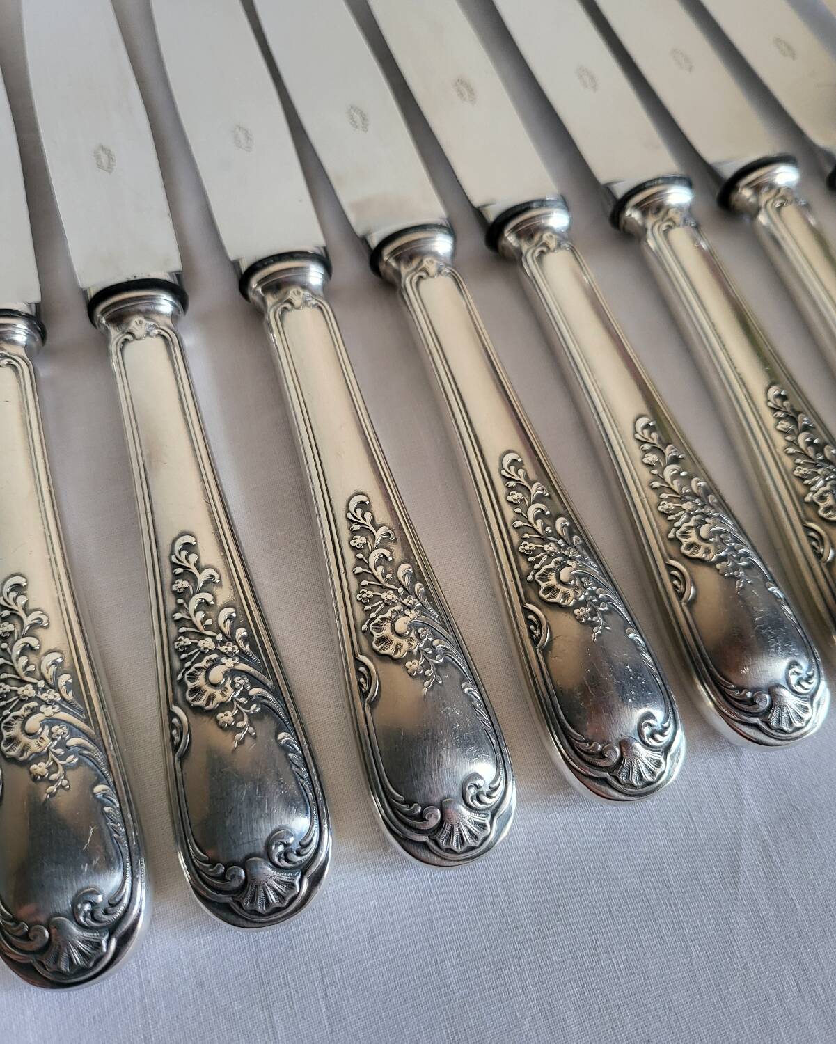 12 silver-plated table knives with stainless steel blades nogent