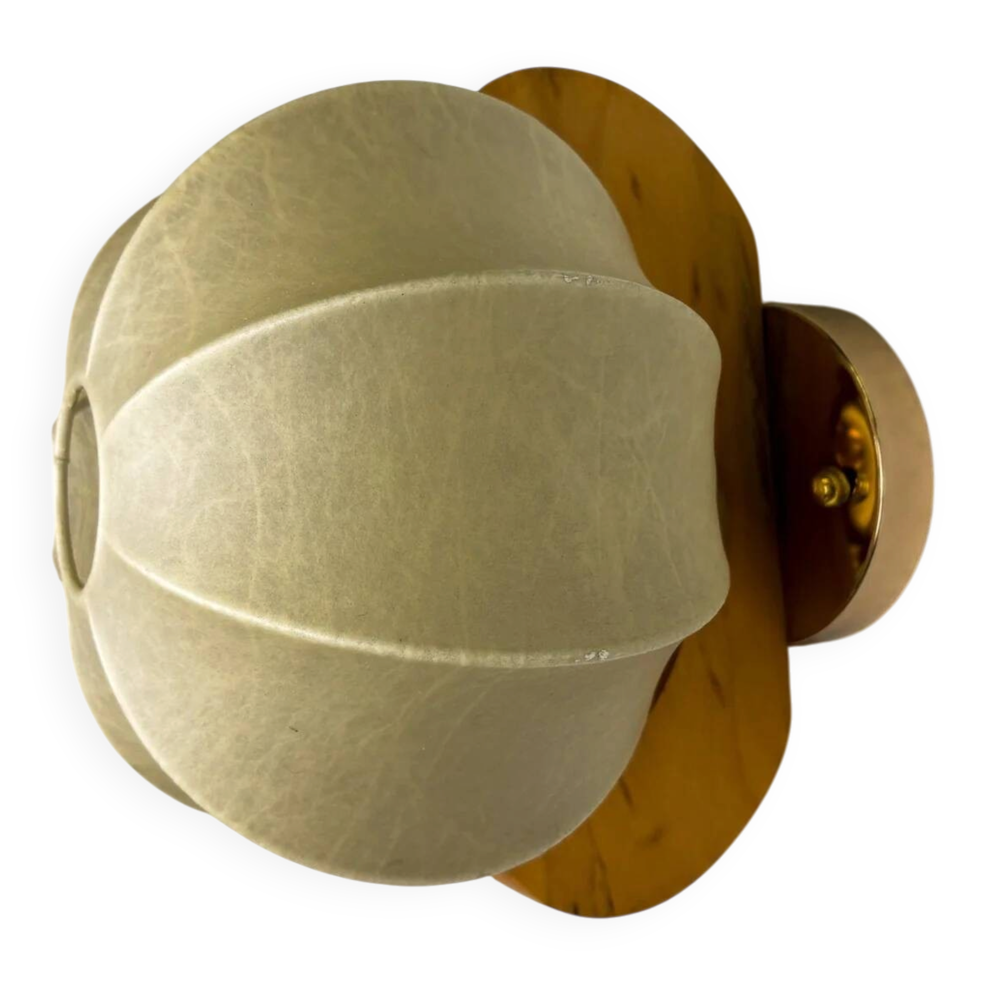 "Cocoon" wall light in resin and pine, Italy, circa 1970s