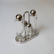 design Ettore Sottsass set Alessi the poor vinegar oil in glass and metal