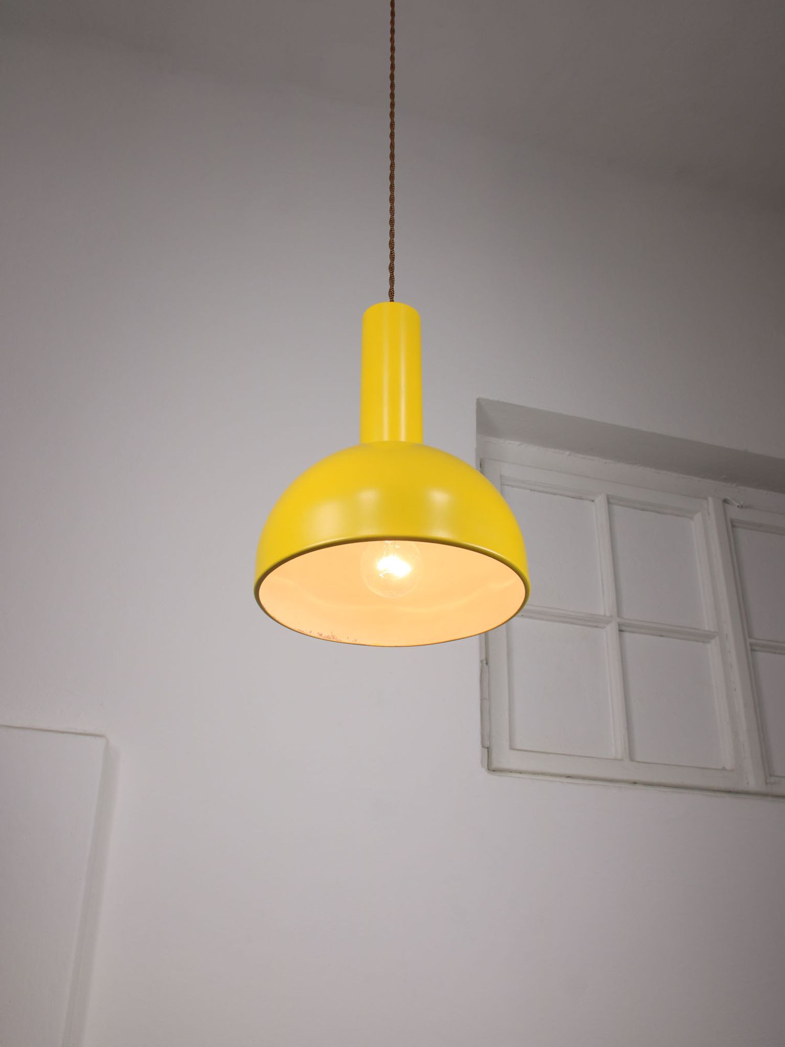 Vintage yellow metal lamp