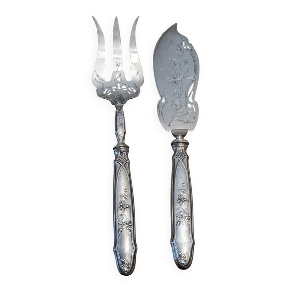Couverts de service argent minerve fin xixeme