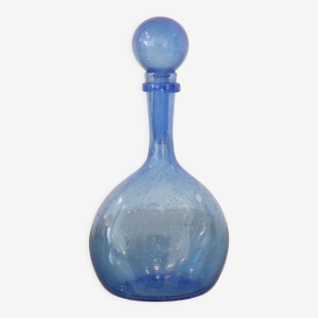 Carafe biot blown glass blue