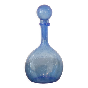 Carafe biot verre soufflé bleu