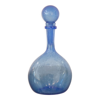 Carafe biot blown glass blue