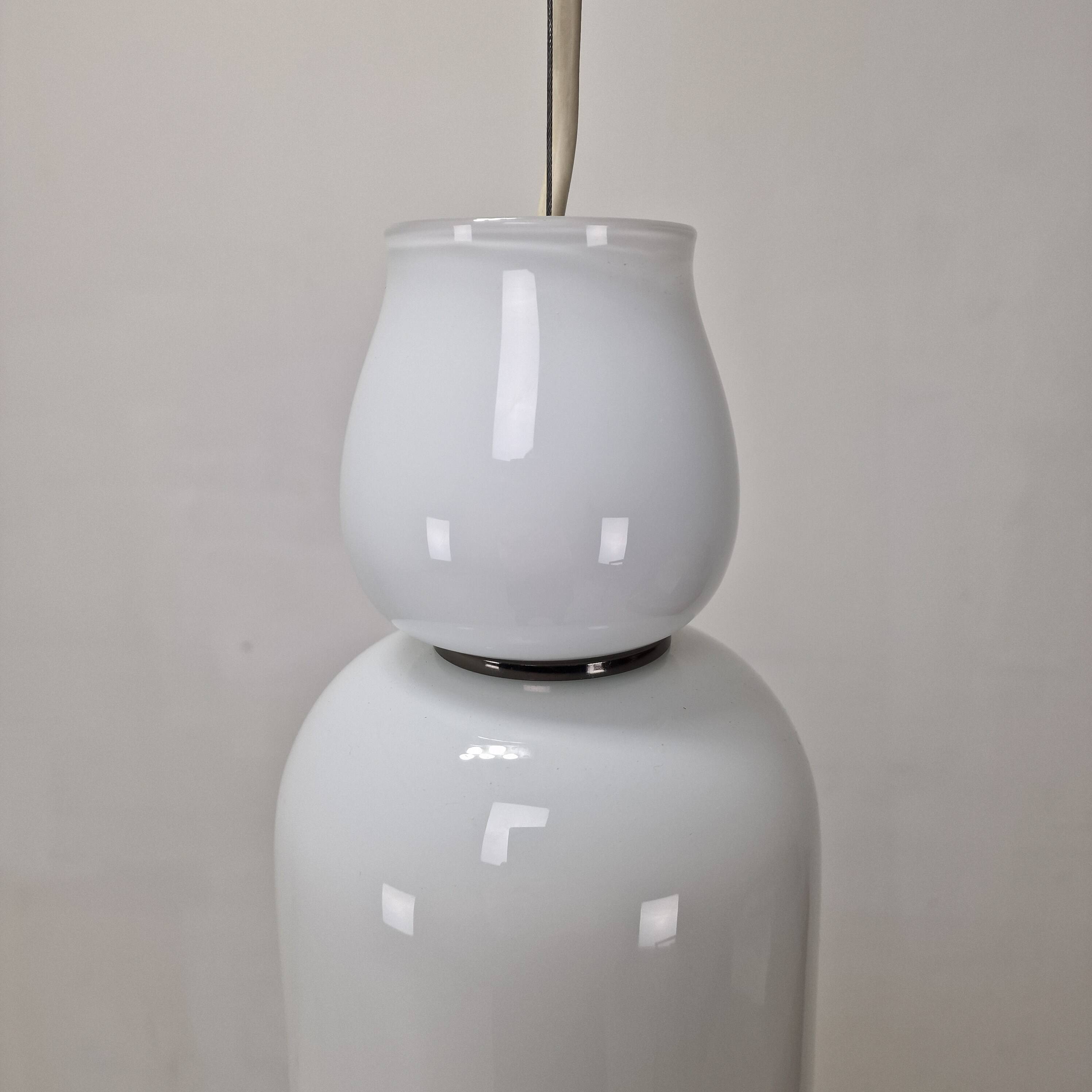 Anni Trenta Luce Chandelier by Venini in White Murano Glass