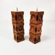 Mid Century Modular Teak Candlesticks, Denmark, 1960s