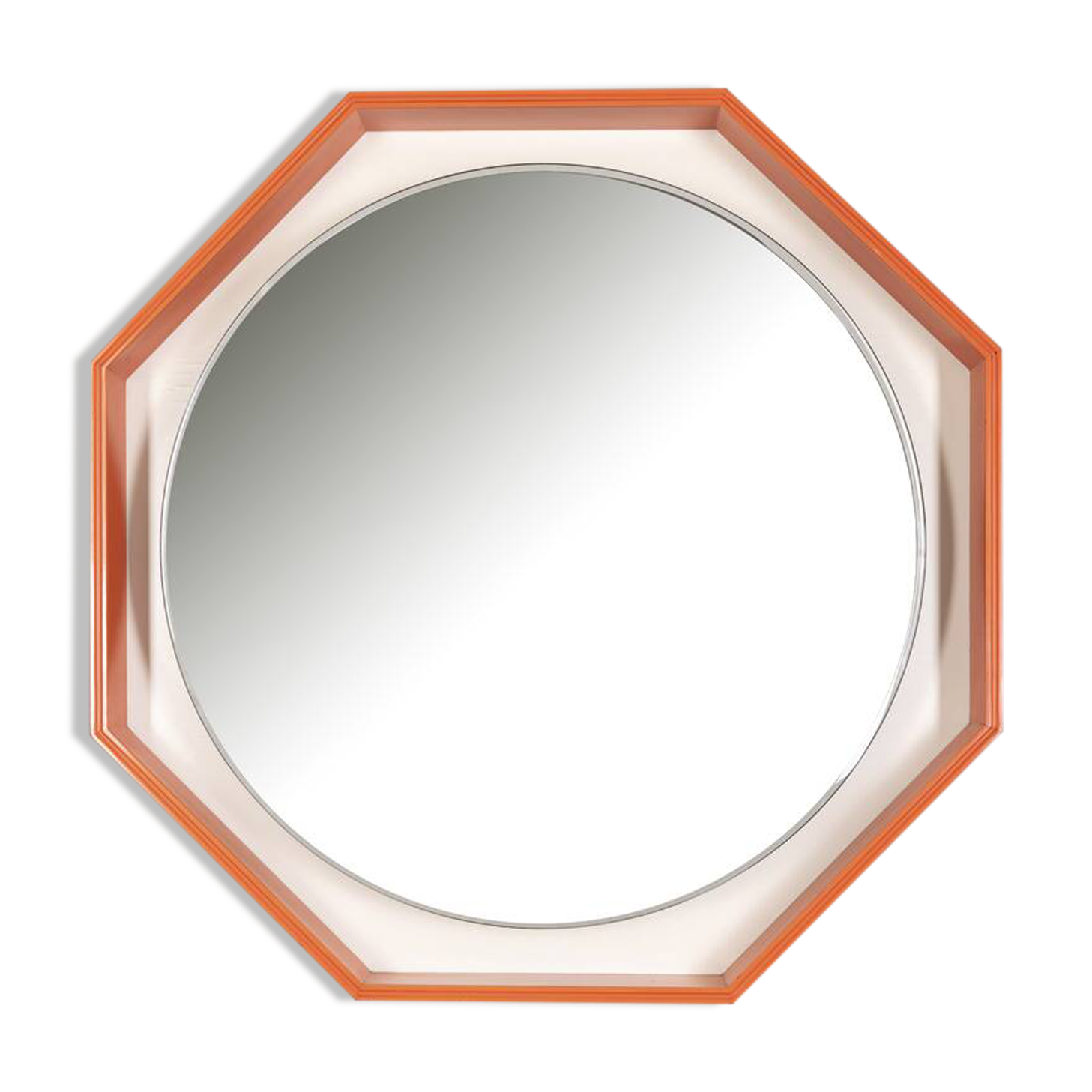 Vintage 1970s Backlit Wall Mirror, Italian Design