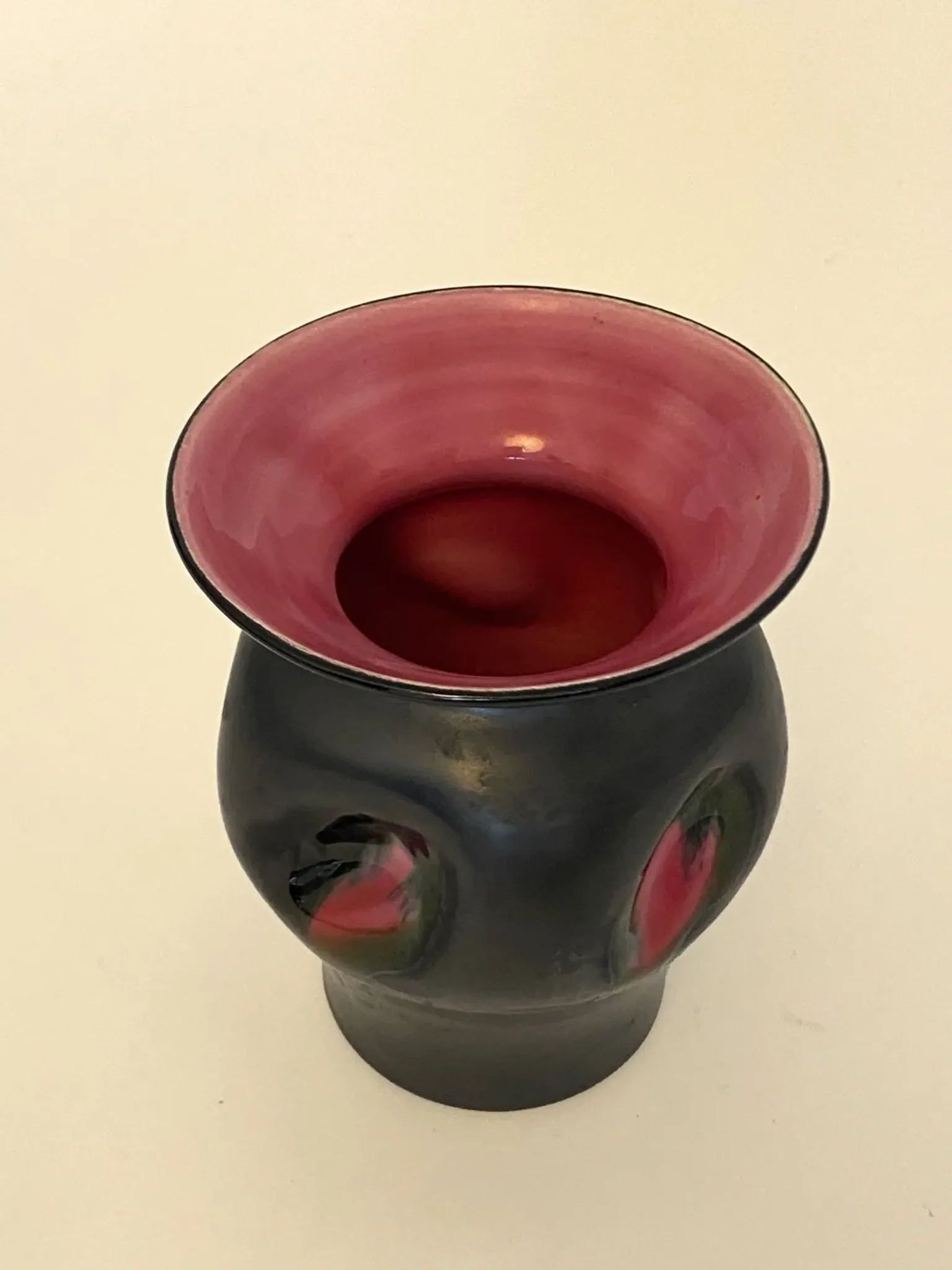 Black ceramic vase
