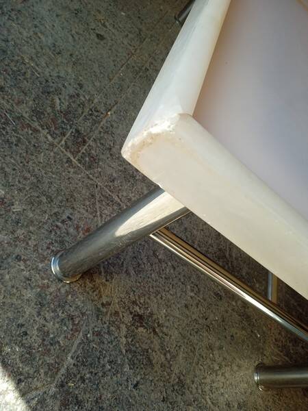 chrome metal and onyx marble coffee table, 1970s