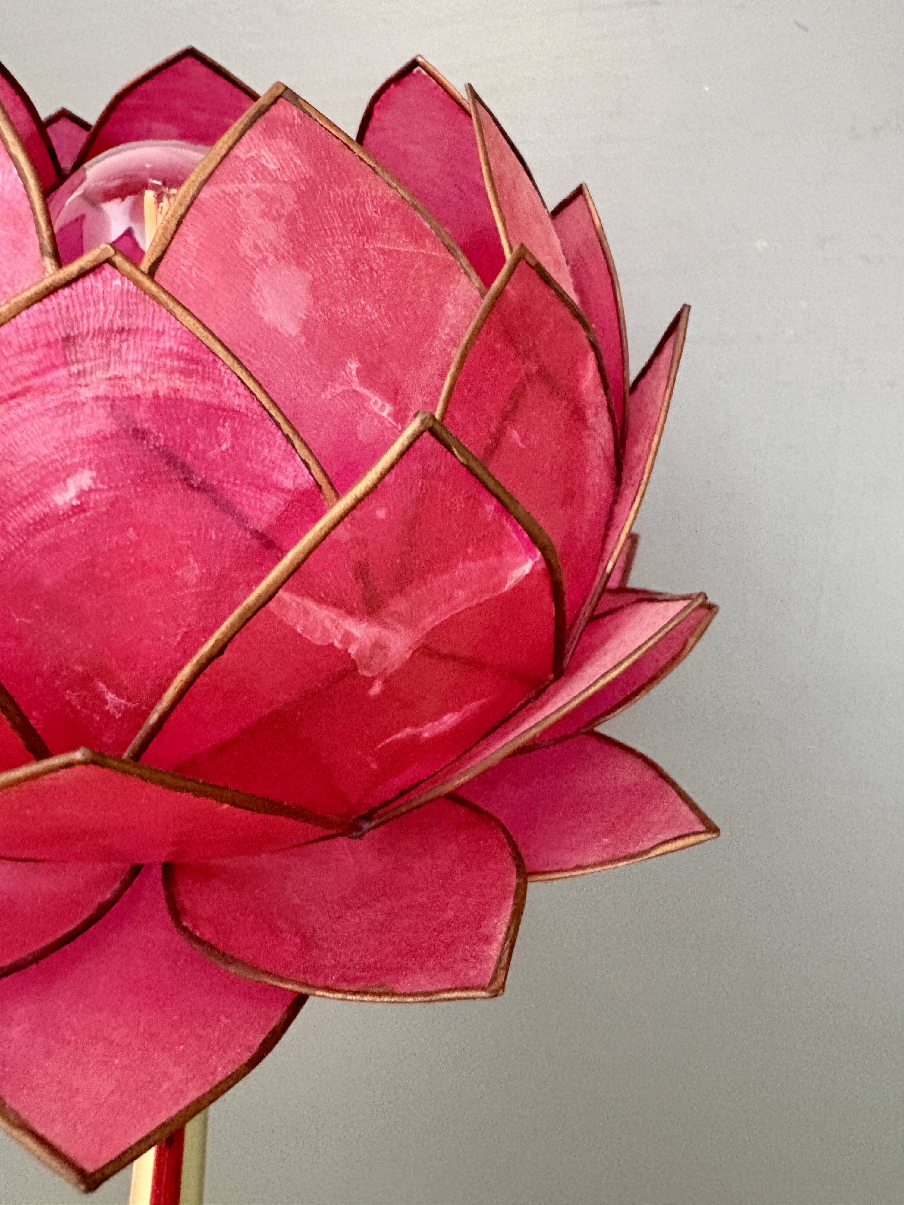 Vintage pink mother-of-pearl angled wall lamp
