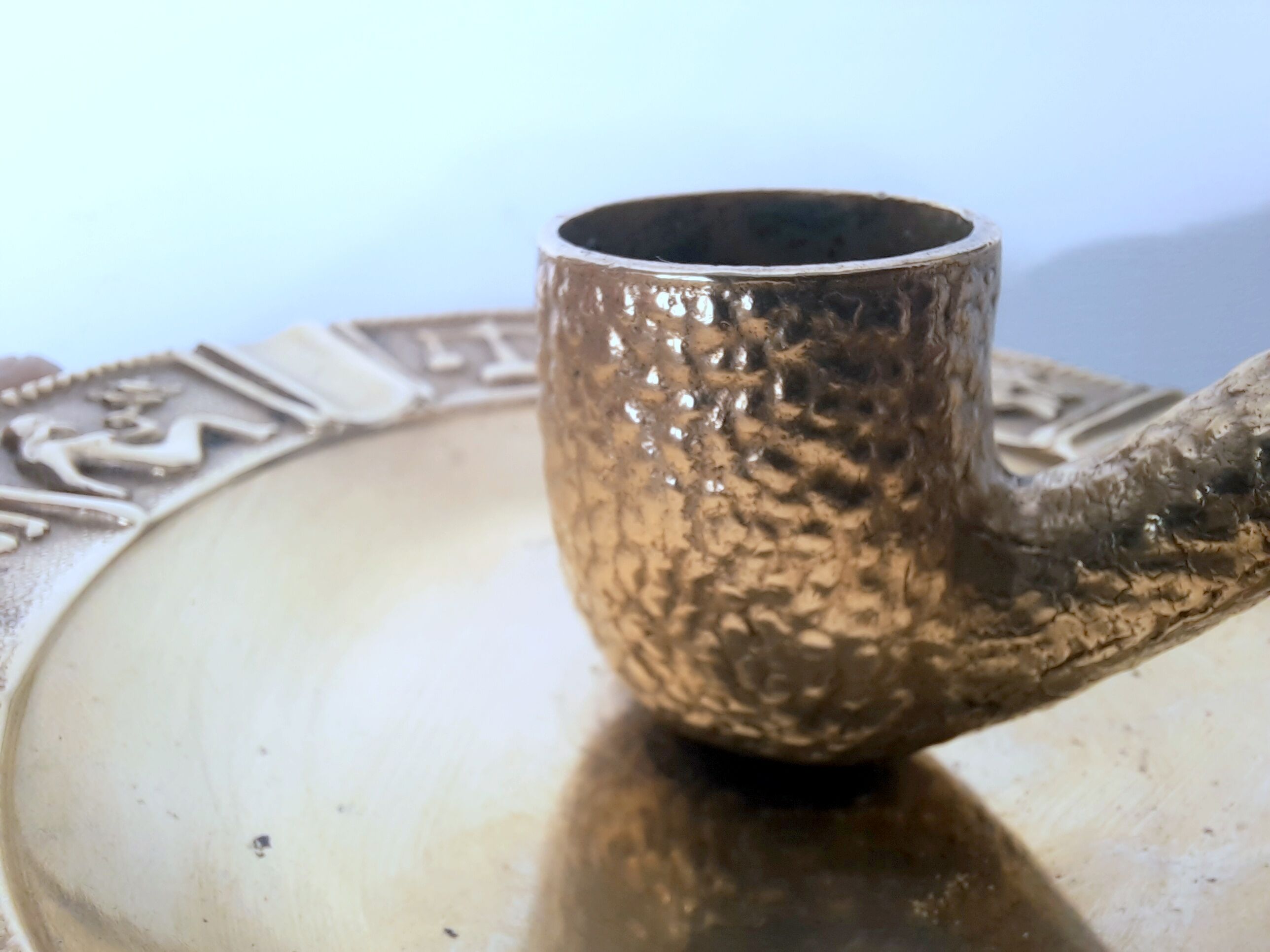 Cendrier et porte bougie en bronze avec les 12 signes astrologiques du zodiaque