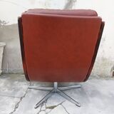 Rotating armchair in vintage skaî 1970