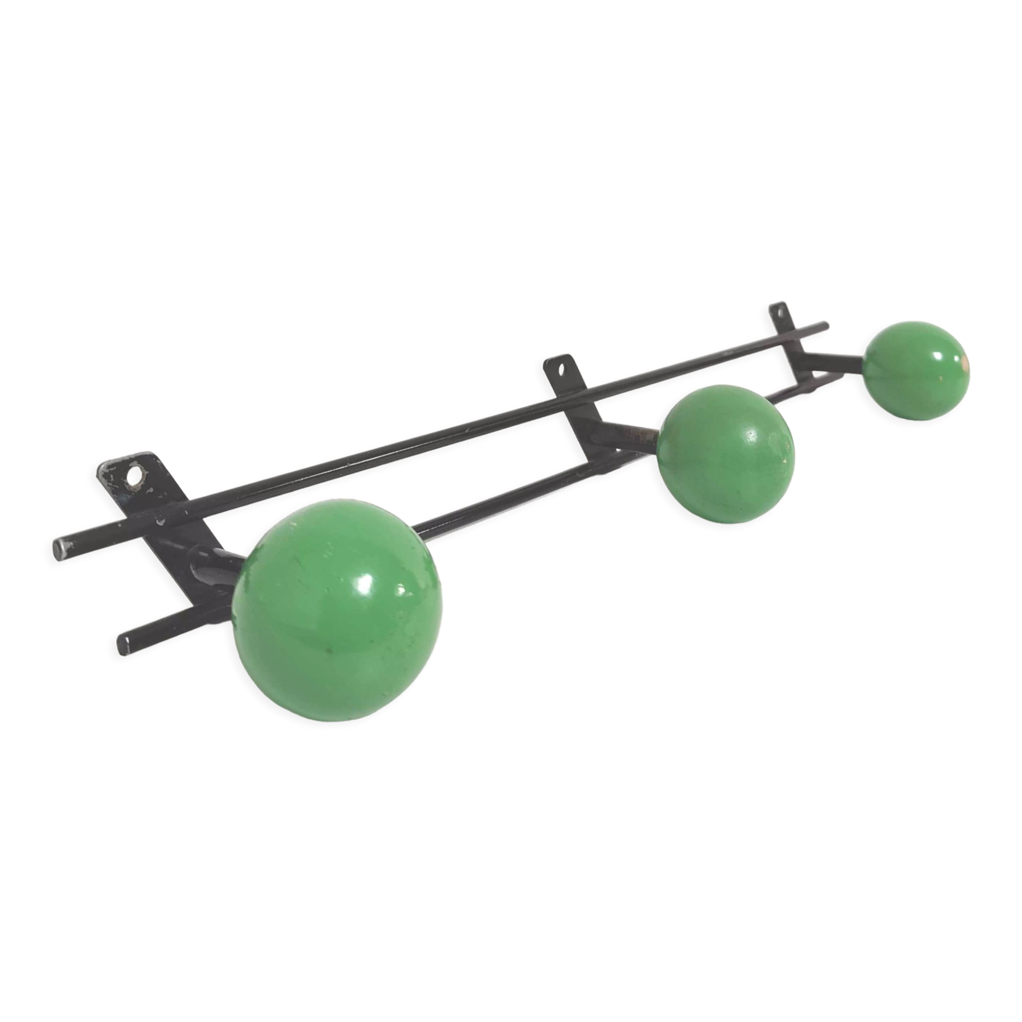 Porte-manteaux patères boules bois vert