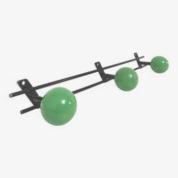 Porte-manteaux patères boules bois vert