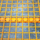 Bench - vintage stool, mesh Ikea Västerön in orange