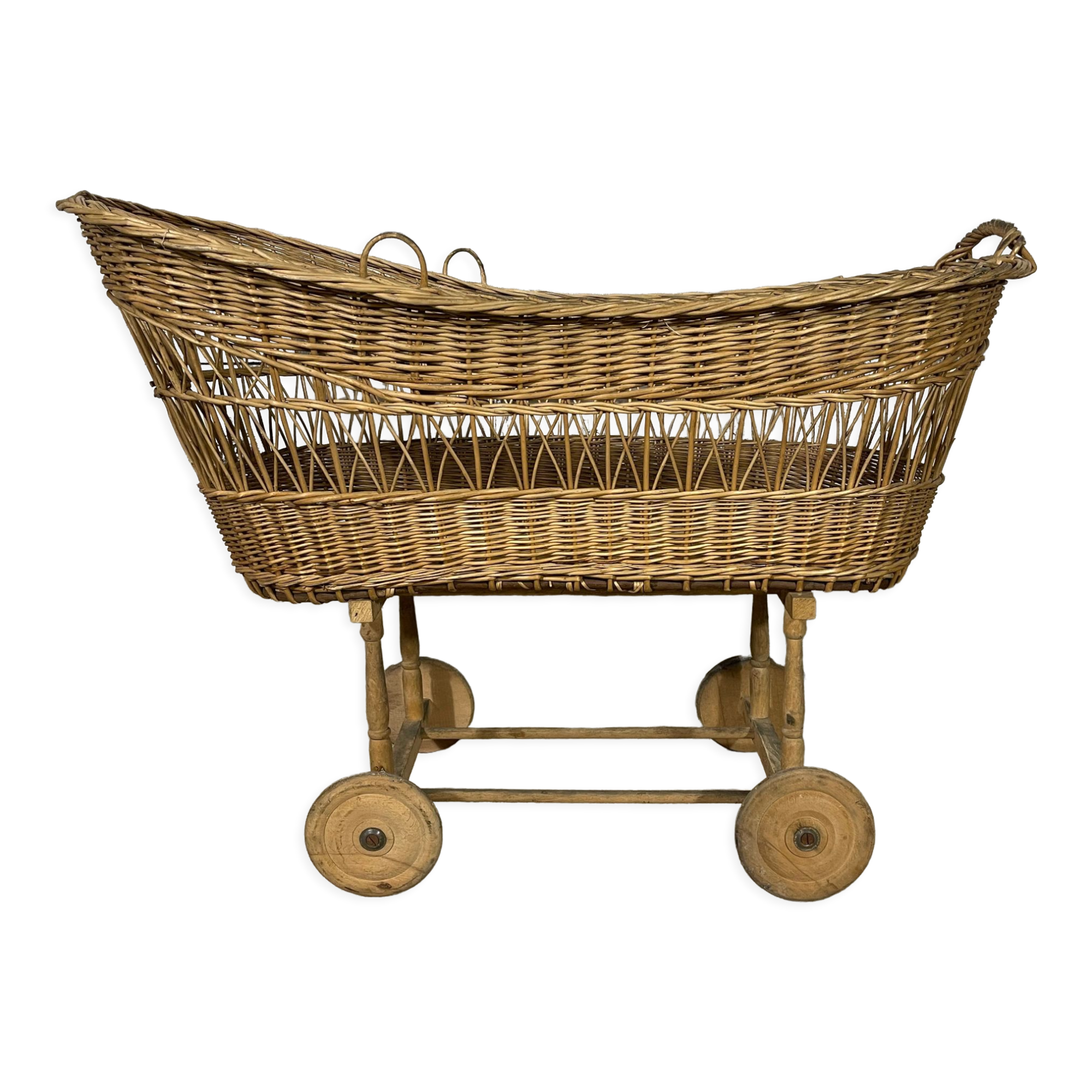 Old wicker cradle