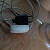 Turned wooden foot lamp from the 70s space age