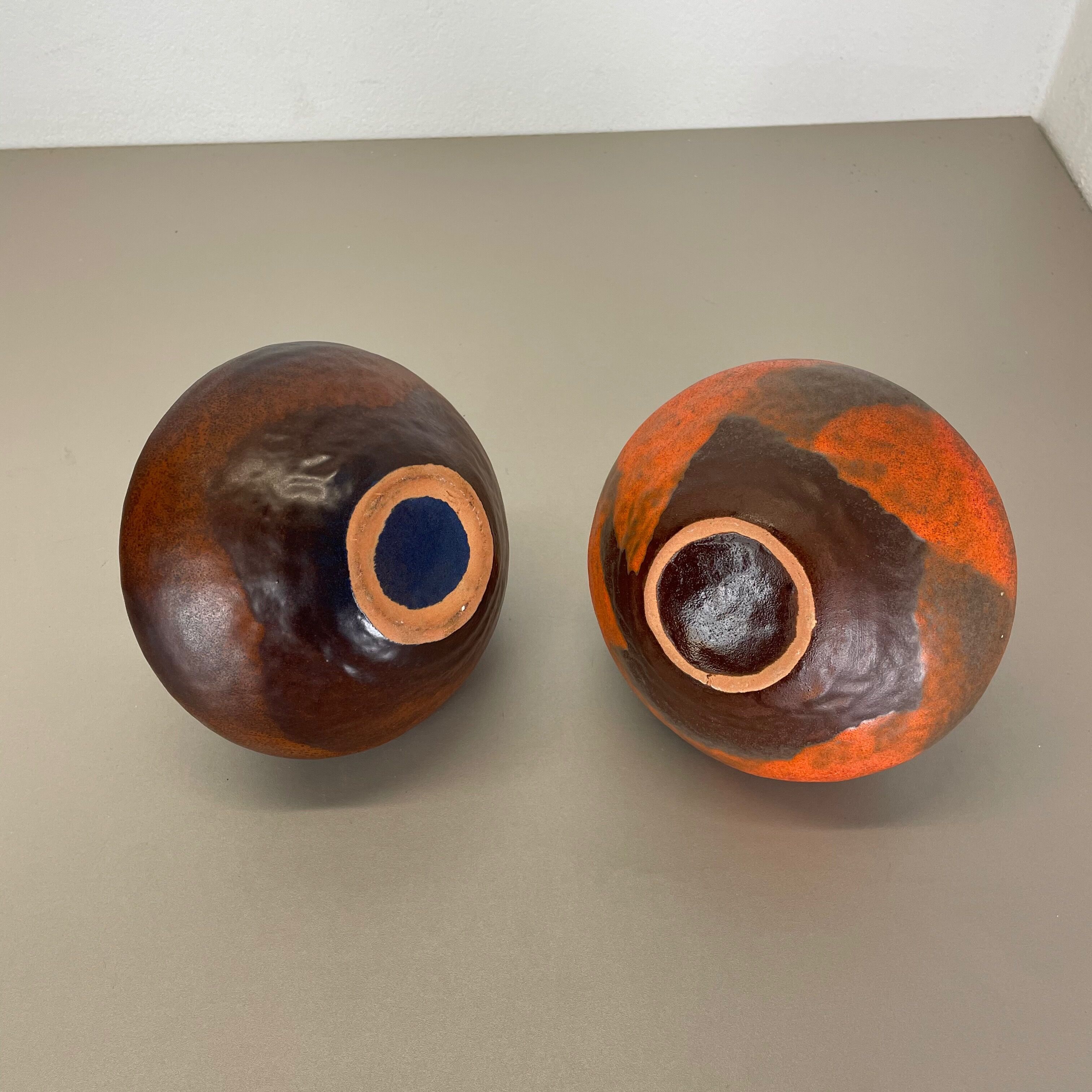 Set of 2 Fat Lava Pottery Vases Heinz Siery Carstens Tönnieshof, Germany, 1970s
