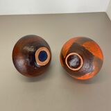 Set of 2 Fat Lava Pottery Vases Heinz Siery Carstens Tönnieshof, Germany, 1970s