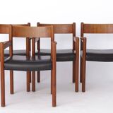 6 vintage armchairs, 1960s, danish, teak