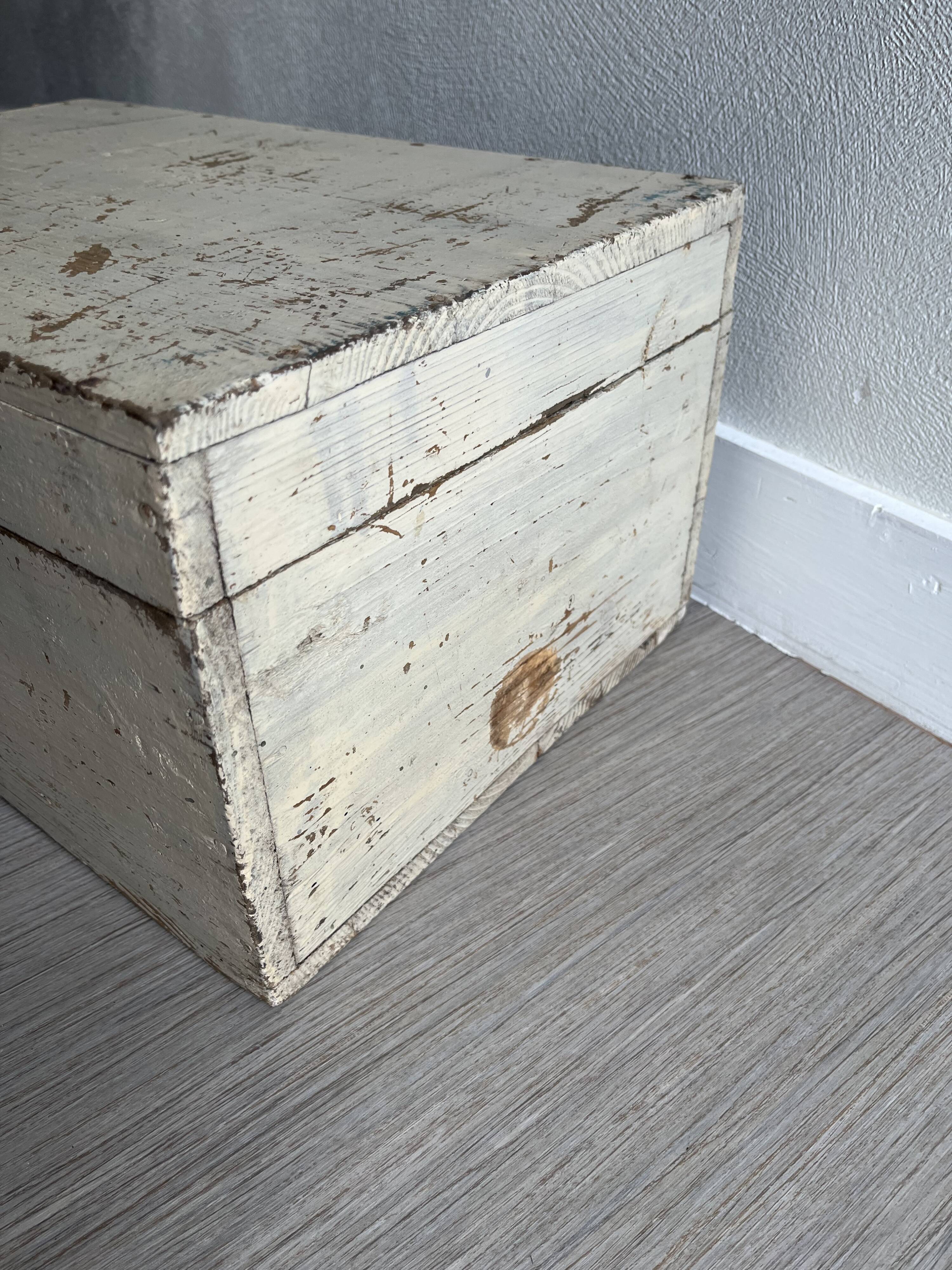 Old patinated wooden chest