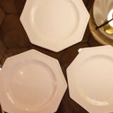 Lot 5 plates dessert enamelled octagonal