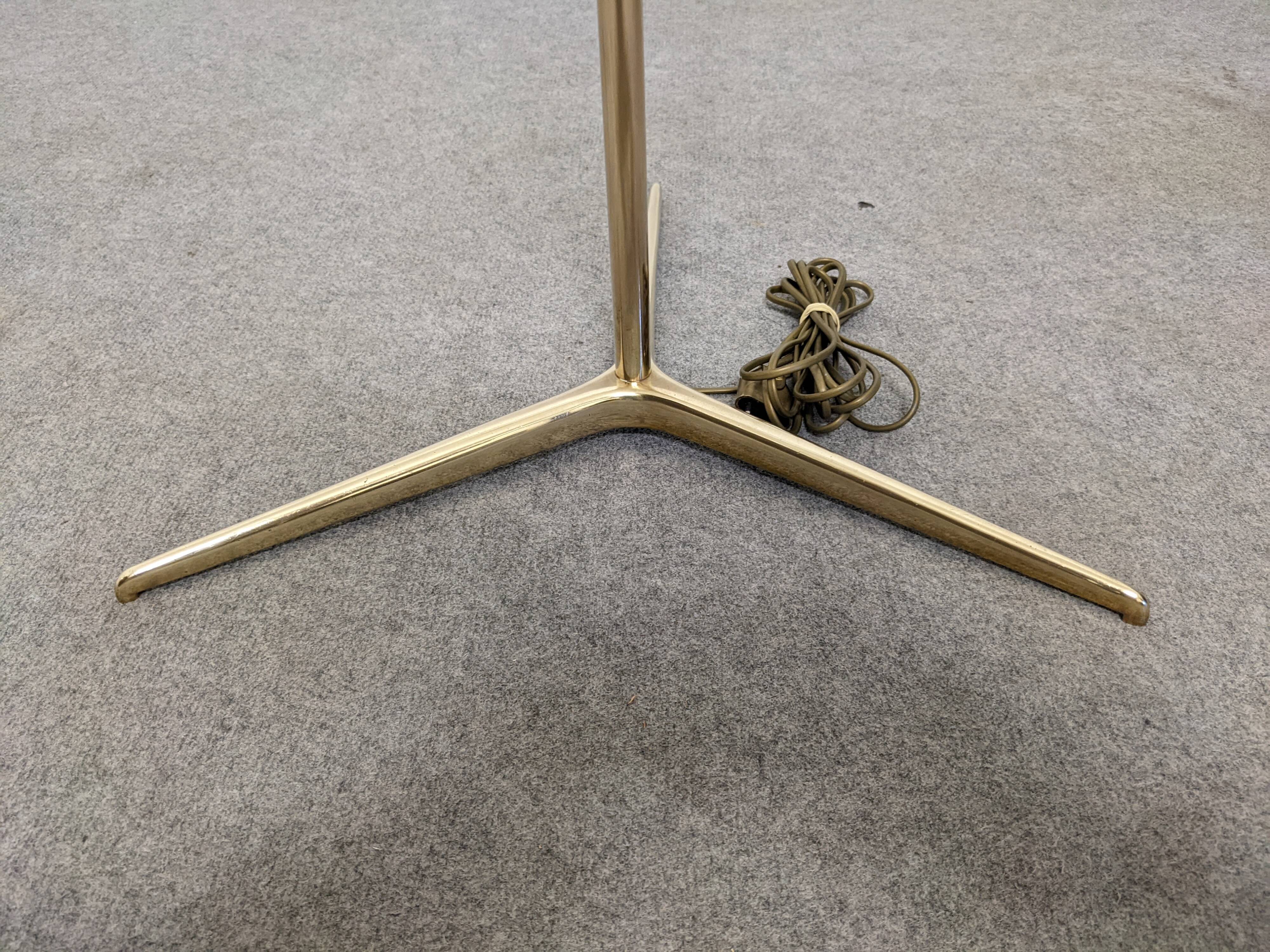 Minimalist bronze and brass floor lamp from the 50s/60s