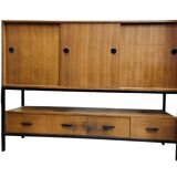 Gabinete, large apparador, madera de tea, Scandinavian design, 50's