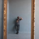 Mirror in time Golden stucco restoration 126x212cm