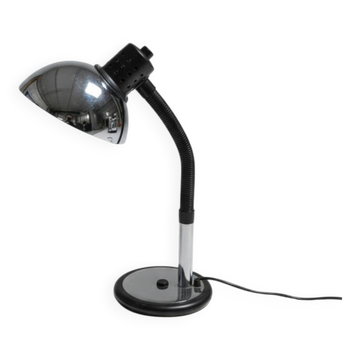 Flexible vintage desk lamp – chrome metal & adjustable shade