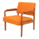 Vintage Orange Armchair Wool Upholstery Walnut Color Wood