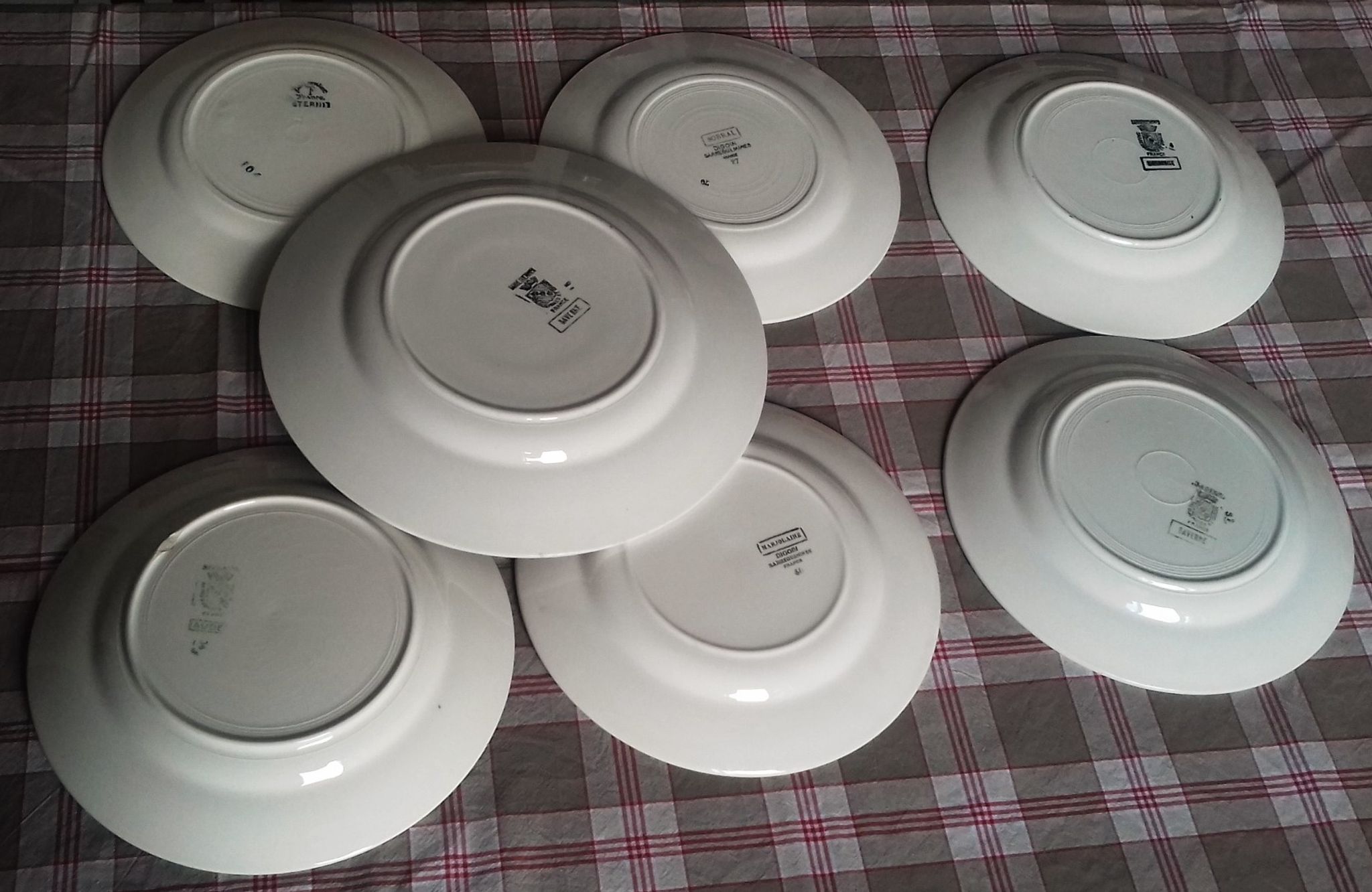 6 flat plates and one plat Badonviller Digoin Sarreguemines