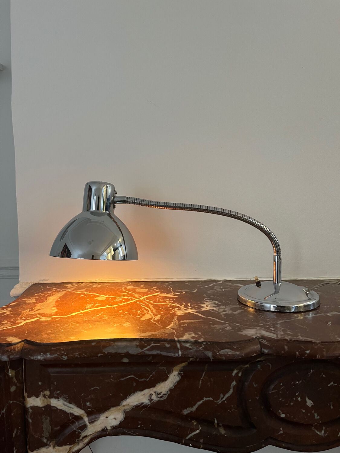 Vintage chrome flexible table lamp - 1960s