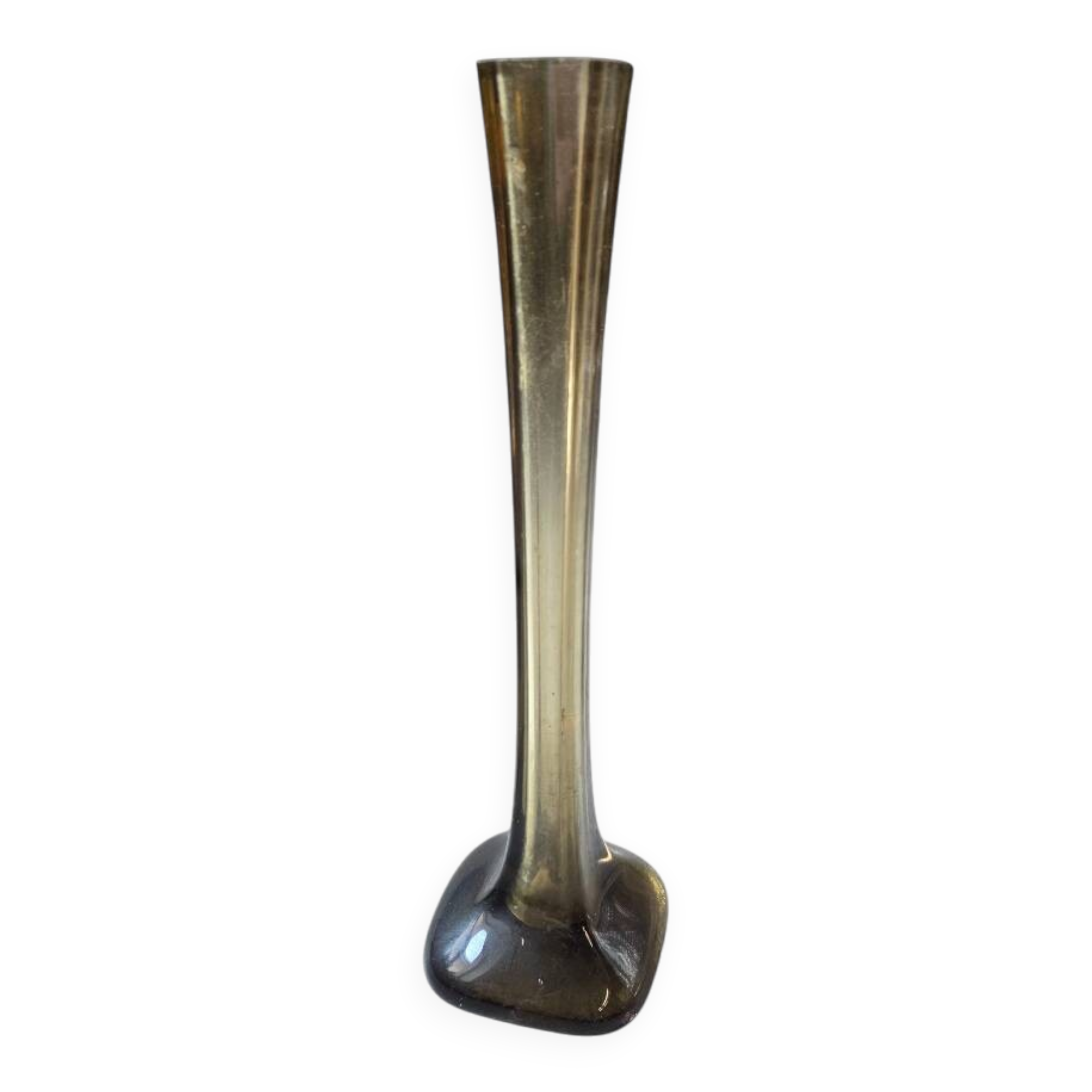 Amber glass flower holder