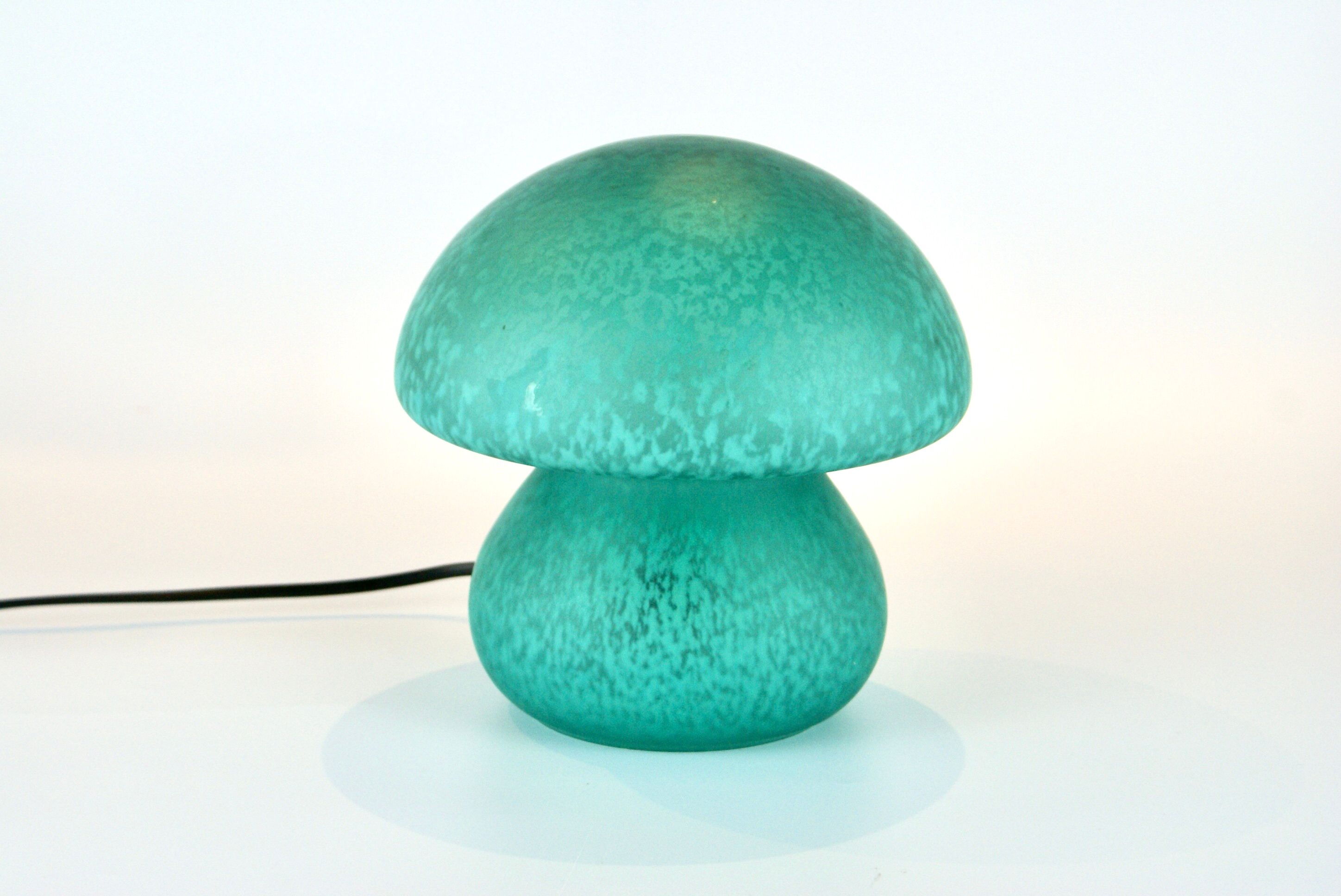 Lampe en verre en forme de champignon vert 1970