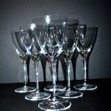 Lot de 6 verres à vin blanc BEAUBOURG en cristal de Sèvres signé 19cm