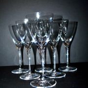 Set of 6 BEAUBOURG white wine glasses in Sèvres crystal signed 19cm