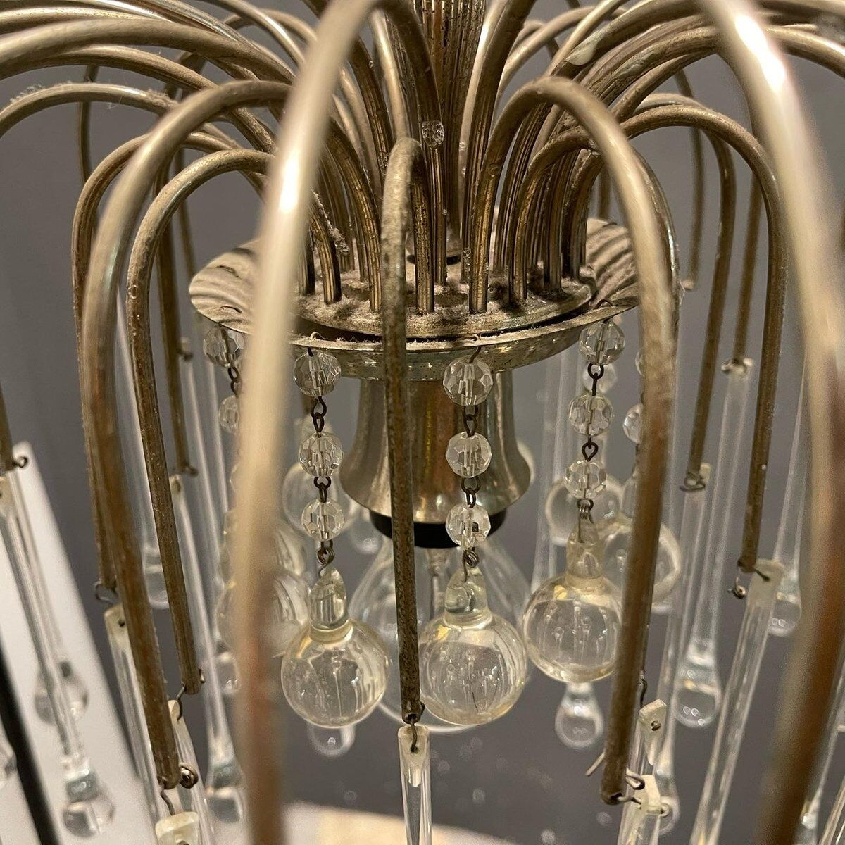 Murano glass drop waterfall chandelier, 1960s