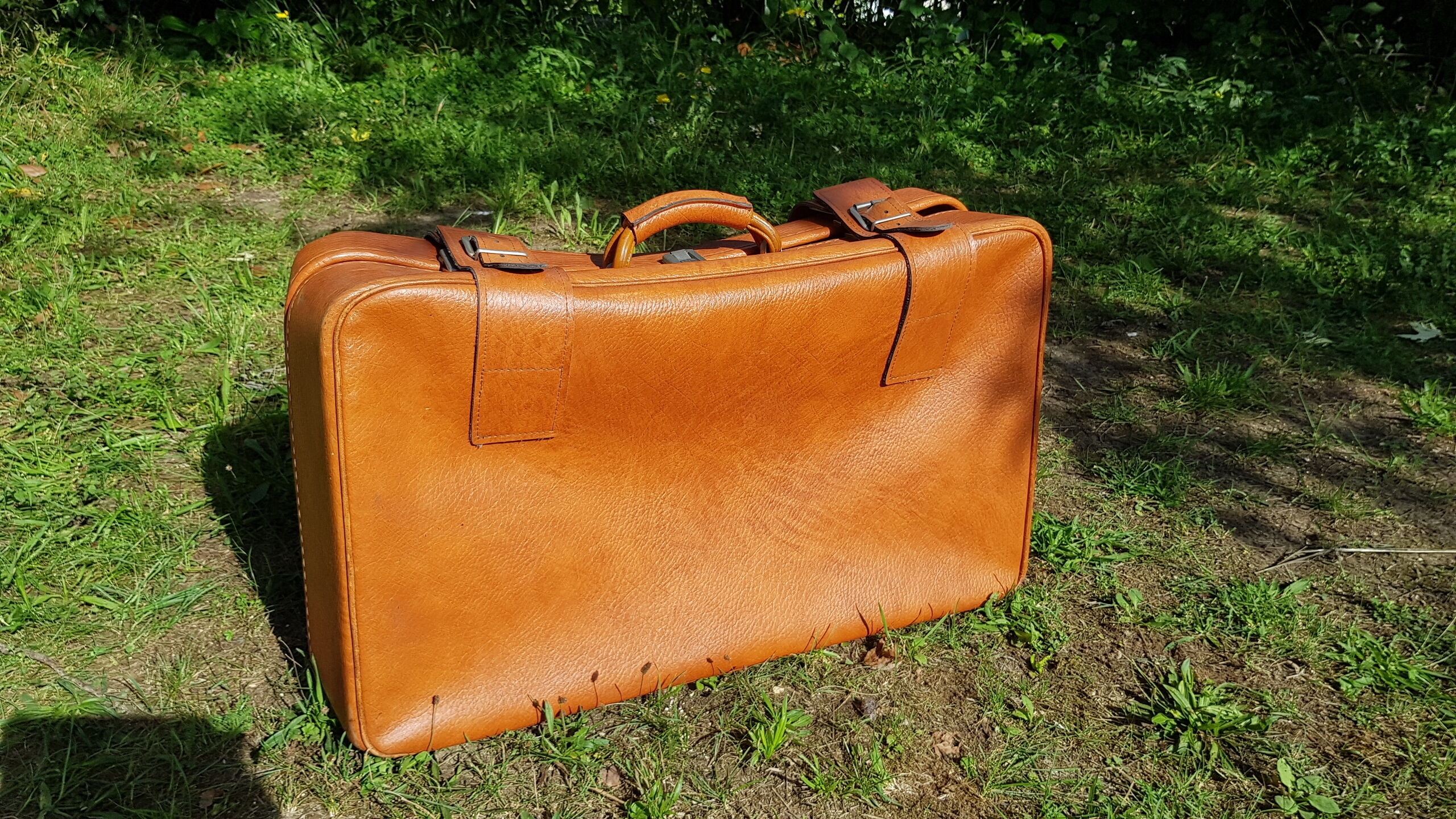 Valise vintage marron clair