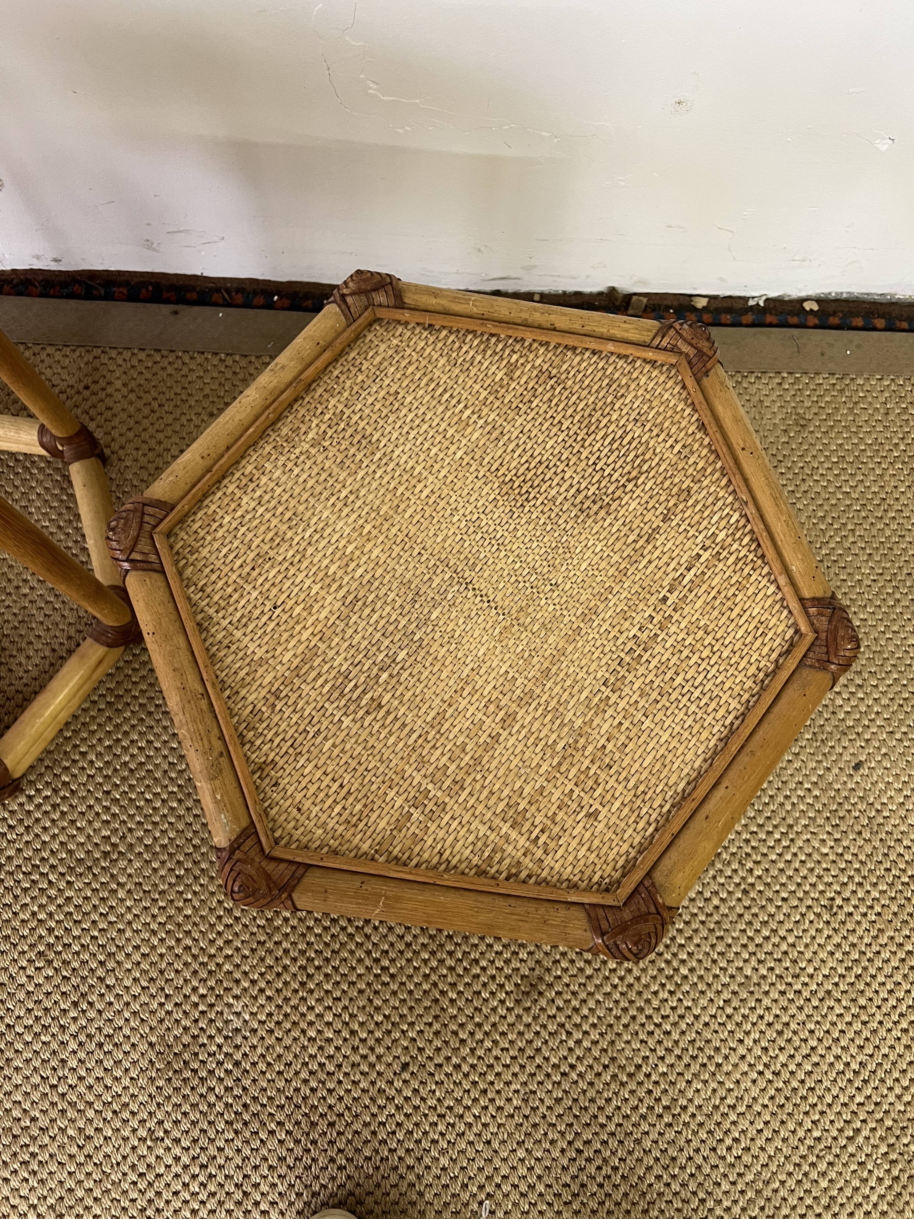 Pair of rattan bedside tables or end tables
