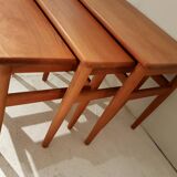Tables gigognes vintage en teck, danemark, 1970