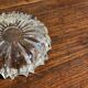 Vintage glass ashtray with scalloped edge D13 H3.5