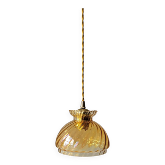 Amber glass pendant light