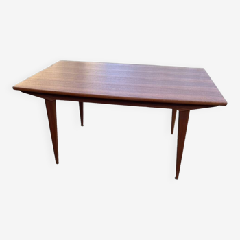 Rectangular teak dining table, extendable, Scandinavian, vintage, 60s